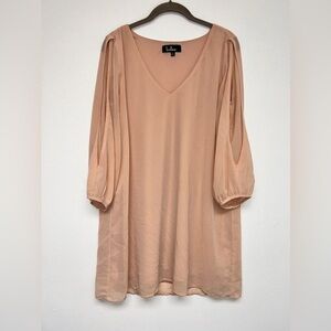 Lulu’s NWOT Light Pink Cold Shoulder 3/4 sleeve Sheath Dress L party dress​